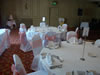 White Chair Cover Pink Taffeta Sash